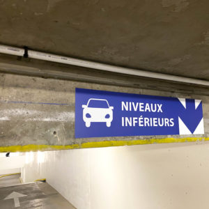 panneau niveaux inferieurs parking